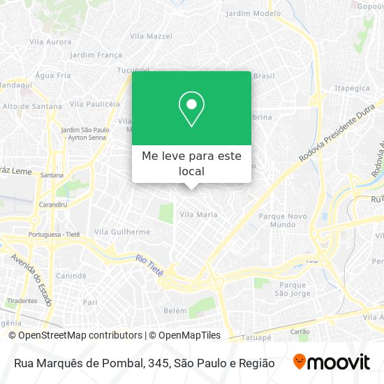 Rua Marquês de Pombal, 345 mapa