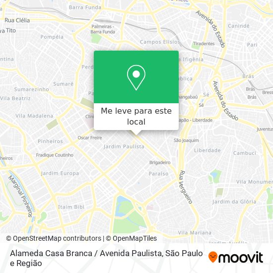 Alameda Casa Branca / Avenida Paulista mapa