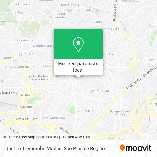 Jardim Tremembe Modas mapa