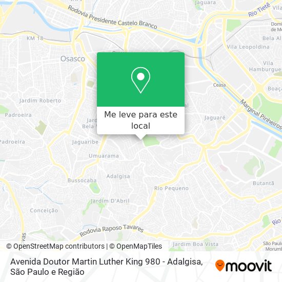 Avenida Doutor Martin Luther King 980 - Adalgisa mapa