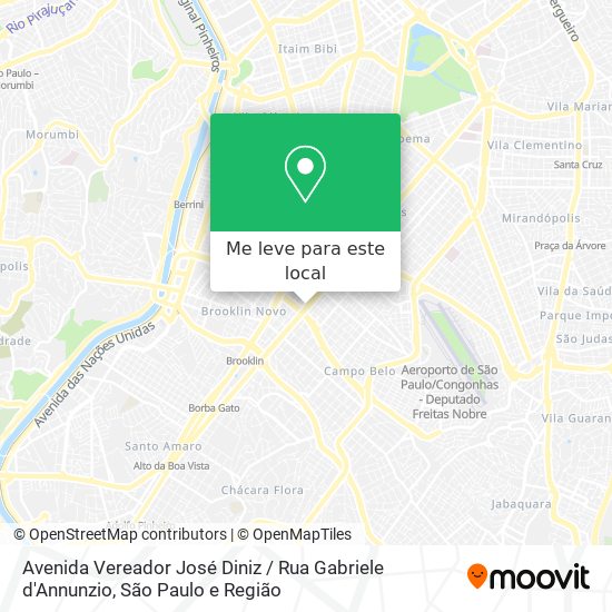 Avenida Vereador José Diniz / Rua Gabriele d'Annunzio mapa