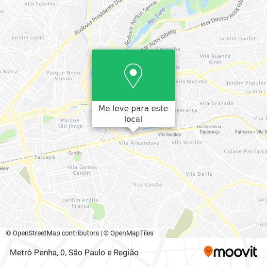 Metrô Penha, 0 mapa