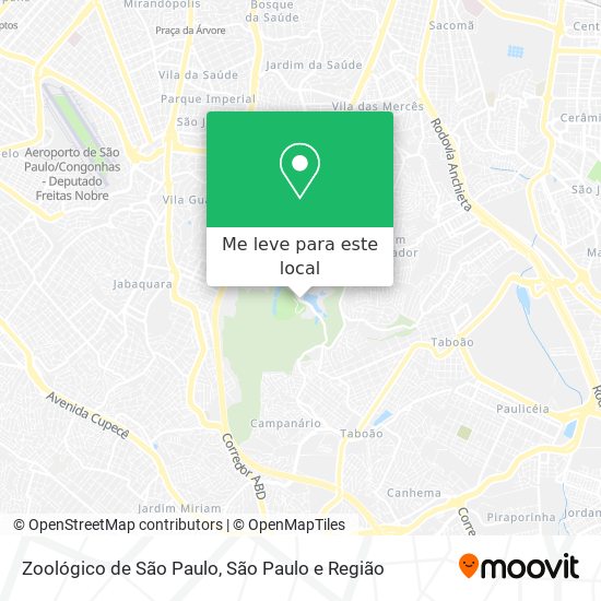 Zoológico de São Paulo mapa