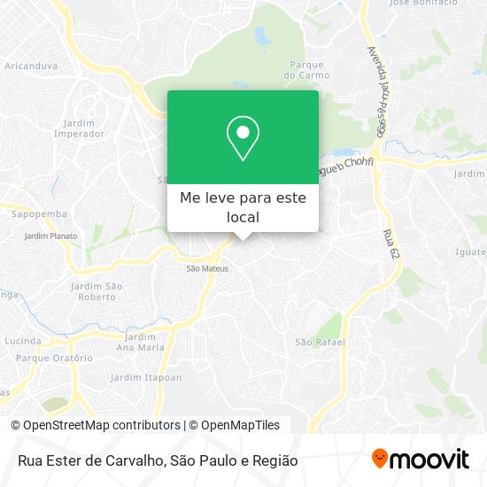 Rua Ester de Carvalho mapa