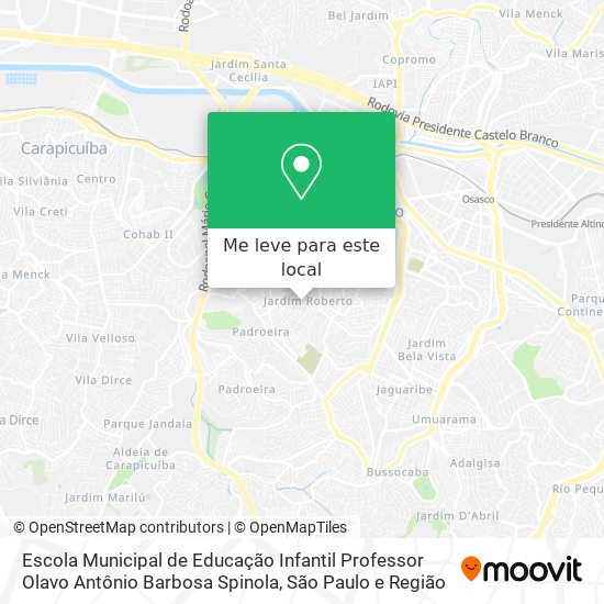 Escola Municipal de Educação Infantil Professor Olavo Antônio Barbosa Spinola mapa