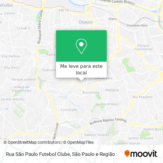 Rua São Paulo Futebol Clube mapa