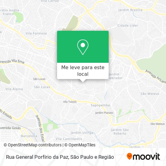 Rua General Porfírio da Paz mapa