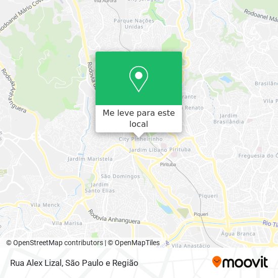 Rua Alex Lizal mapa
