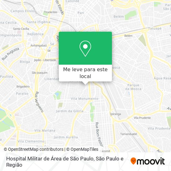 Hospital Militar de Área de São Paulo mapa