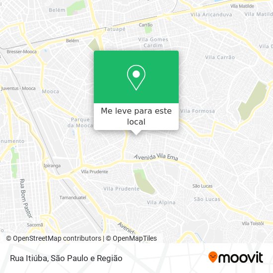 Rua Itiúba mapa