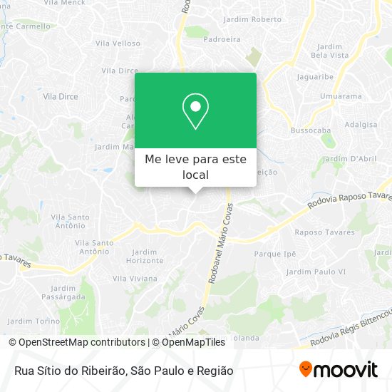 Rua Sítio do Ribeirão mapa