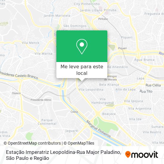 Estação Imperatriz Leopoldina-Rua Major Paladino mapa