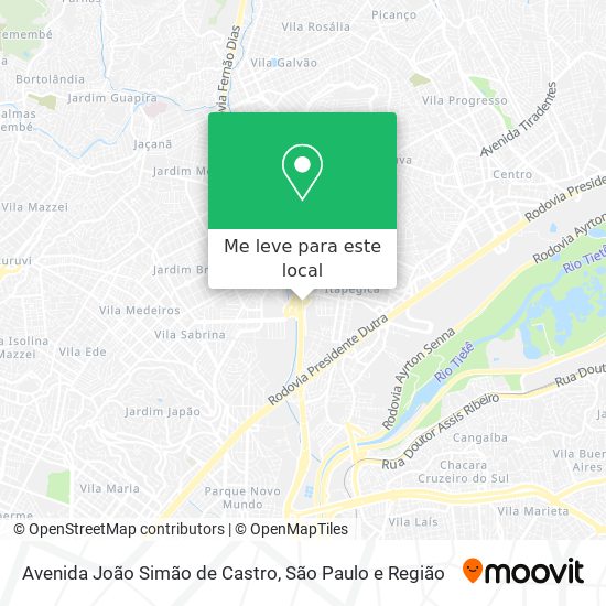 Avenida João Simão de Castro mapa