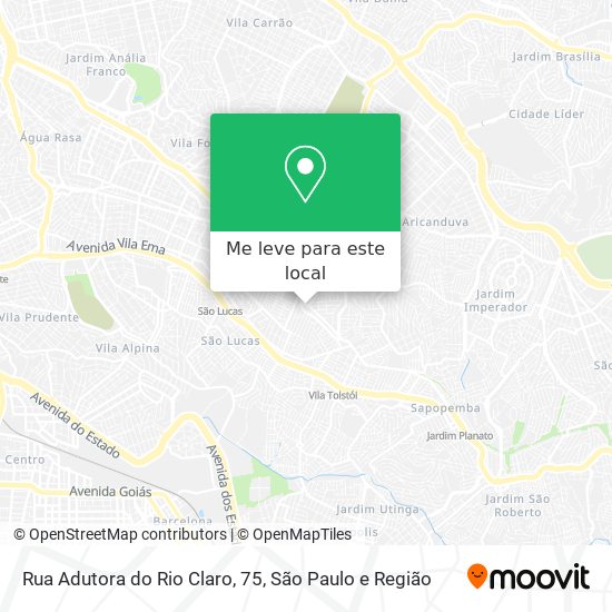Rua Adutora do Rio Claro, 75 mapa