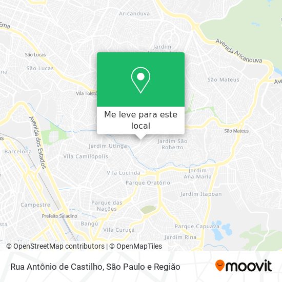 Rua Antônio de Castilho mapa