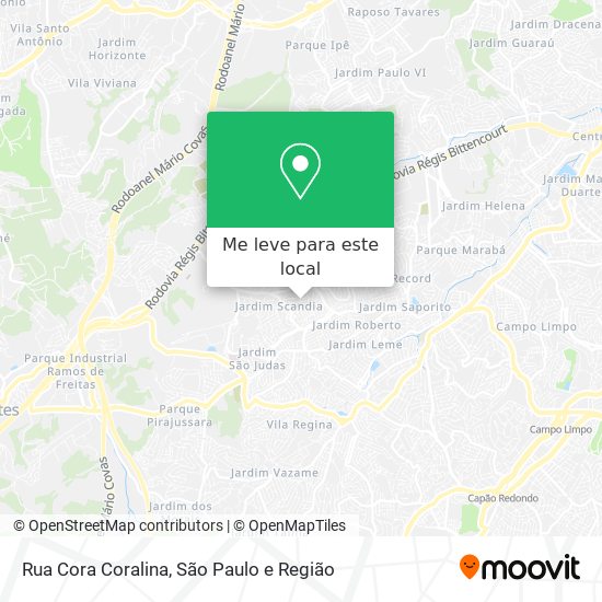 Rua Cora Coralina mapa