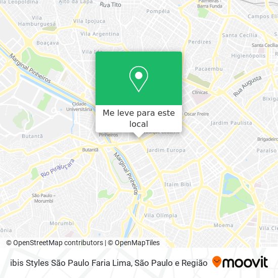 ibis Styles São Paulo Faria Lima mapa