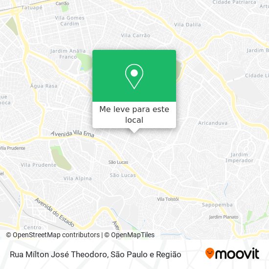 Rua Mílton José Theodoro mapa