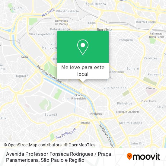 Avenida Professor Fonseca Rodrigues / Praça Panamericana mapa