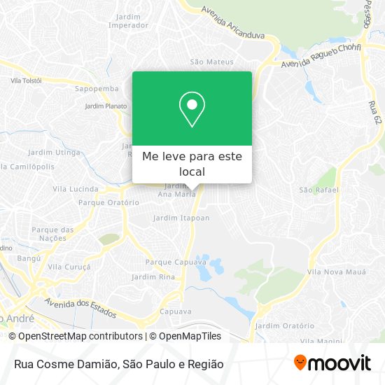 Rua Cosme Damião mapa