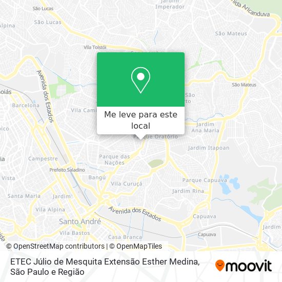 ETEC Júlio de Mesquita Extensão Esther Medina mapa