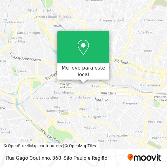 Rua Gago Coutinho, 360 mapa