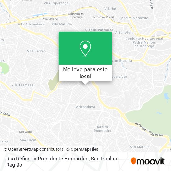 Rua Refinaria Presidente Bernardes mapa