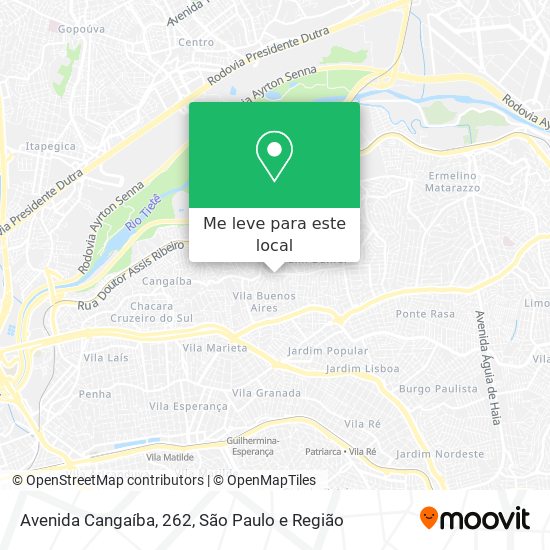 Avenida Cangaíba, 262 mapa