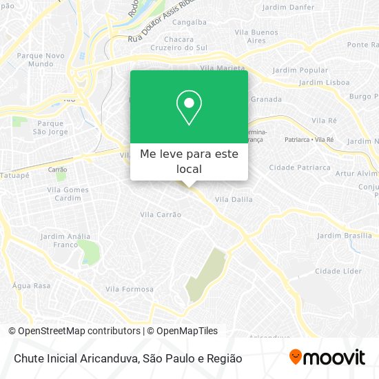 Chute Inicial Aricanduva mapa