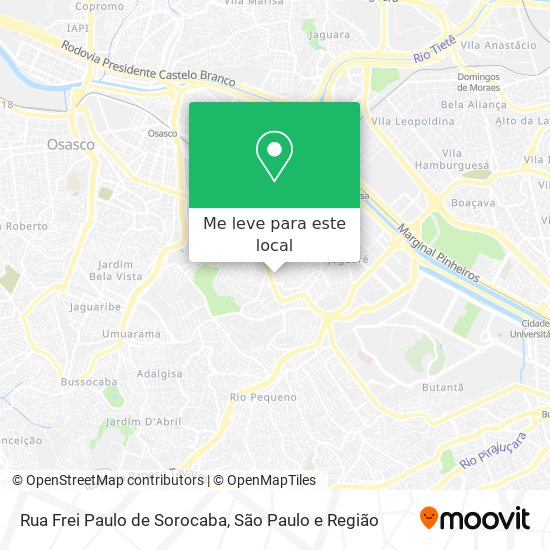 Rua Frei Paulo de Sorocaba mapa