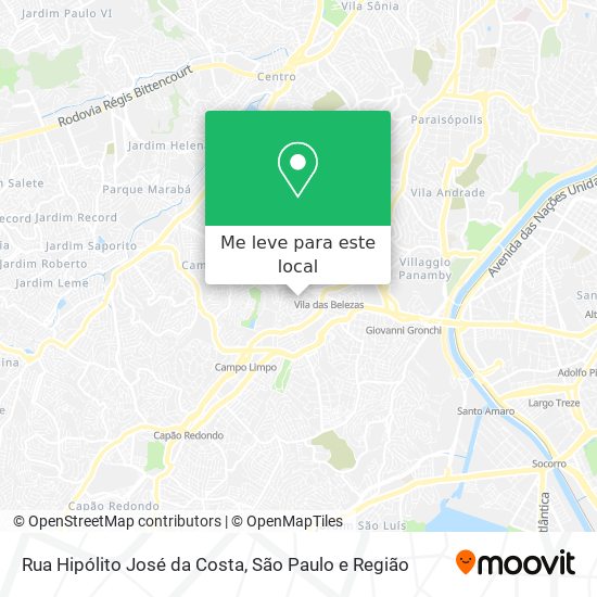 Rua Hipólito José da Costa mapa