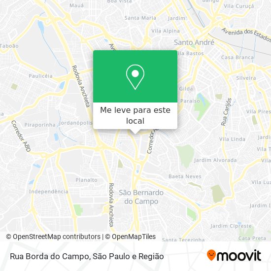 Rua Borda do Campo mapa