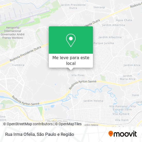 Rua Irma Ofelia mapa