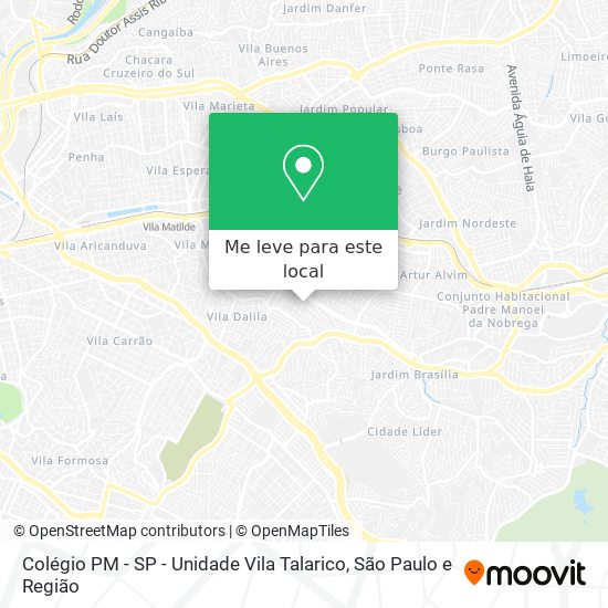 Colégio PM - SP - Unidade Vila Talarico mapa