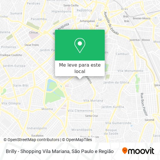 Brilly - Shopping Vila Mariana mapa