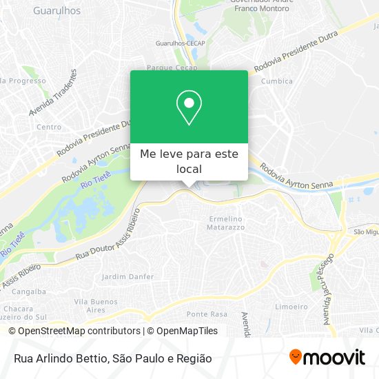 Rua Arlindo Bettio mapa