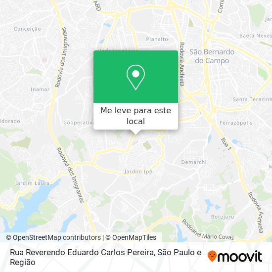 Rua Reverendo Eduardo Carlos Pereira mapa