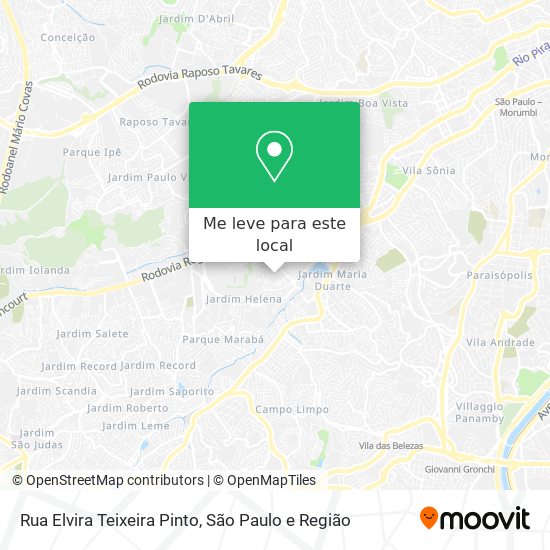 Rua Elvira Teixeira Pinto mapa