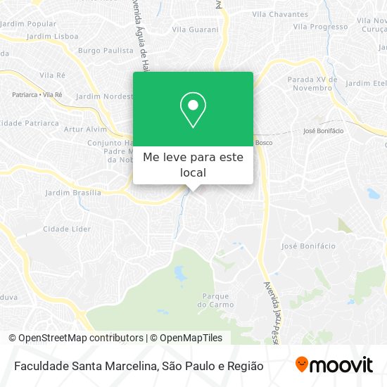 Faculdade Santa Marcelina mapa