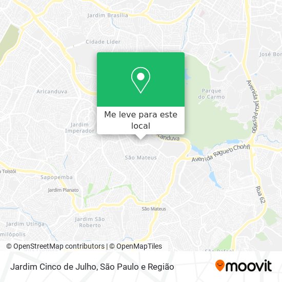 Jardim Cinco de Julho mapa