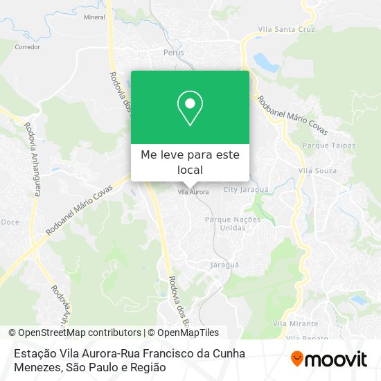 Estação Vila Aurora-Rua Francisco da Cunha Menezes mapa