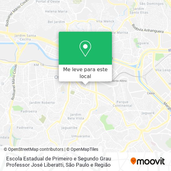 Escola Estadual de Primeiro e Segundo Grau Professor José Liberatti mapa