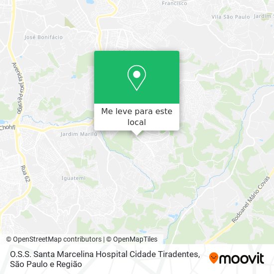 O.S.S. Santa Marcelina Hospital Cidade Tiradentes mapa