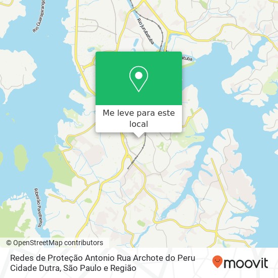 Redes de Proteção Antonio Rua Archote do Peru Cidade Dutra mapa