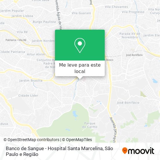 Banco de Sangue - Hospital Santa Marcelina mapa