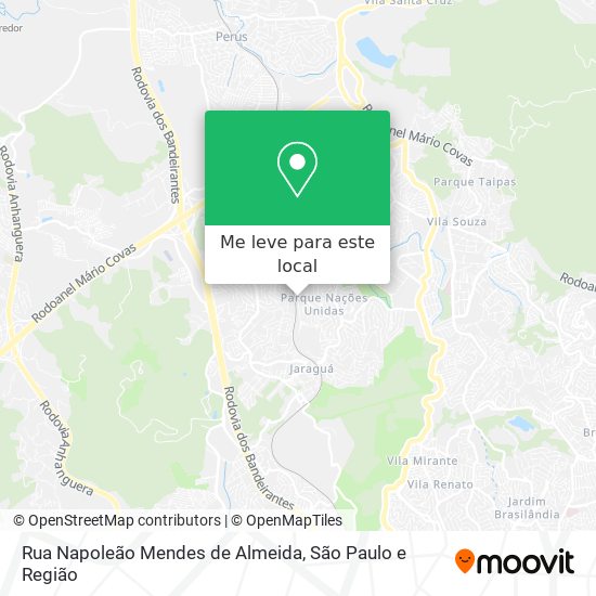 Rua Napoleão Mendes de Almeida mapa