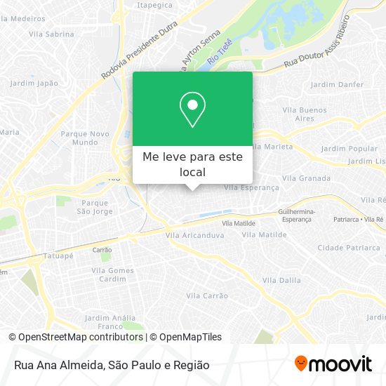 Rua Ana Almeida mapa