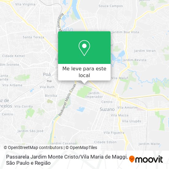 Passarela Jardim Monte Cristo / Vila Maria de Maggi mapa