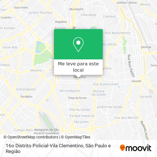 16o Distrito Policial-Vila Clementino mapa