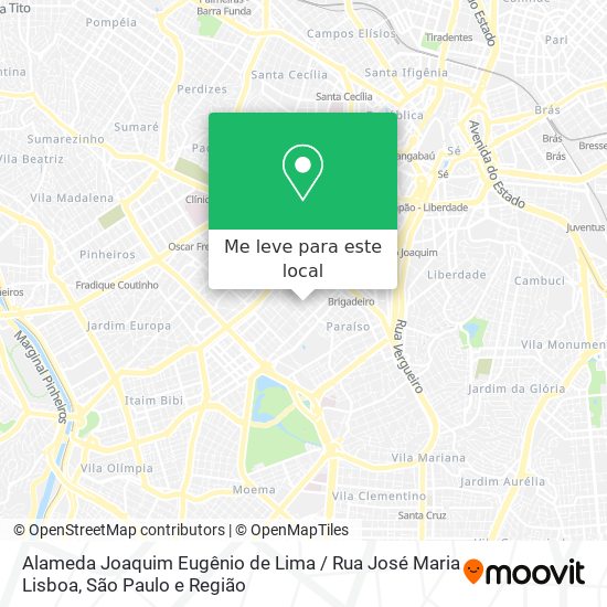 Alameda Joaquim Eugênio de Lima / Rua José Maria Lisboa mapa